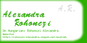 alexandra rohonczi business card